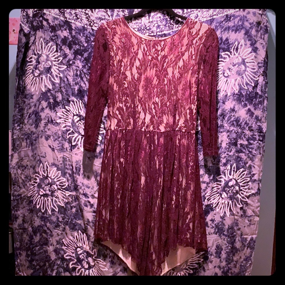 Maroon lace dress